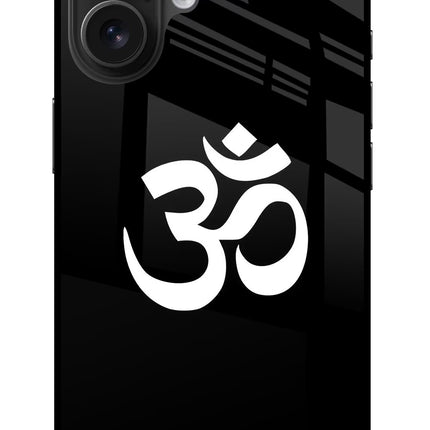 Om iPhone 16 Glass Case Back Cover by Casekaro