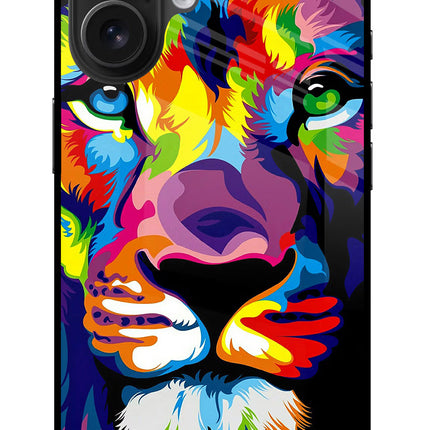 Lion iPhone 16 Glass Case Back Cover by Casekaro