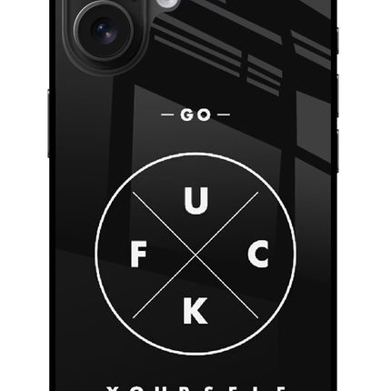 Go Fuck Yourself iPhone 16 Glass Case Back Cover by Casekaro