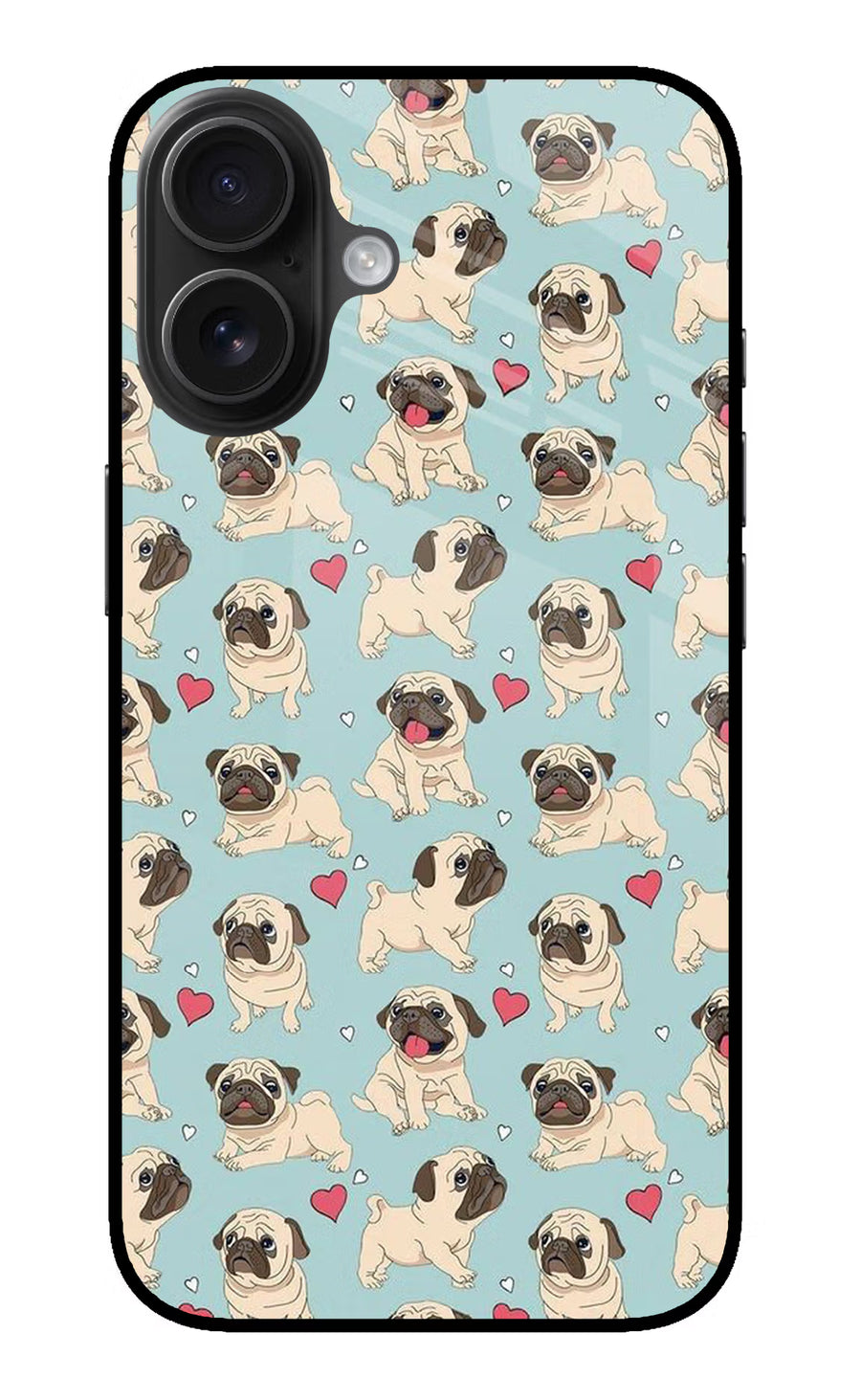 Pug Dog iPhone 16 Back Cover, Metal case