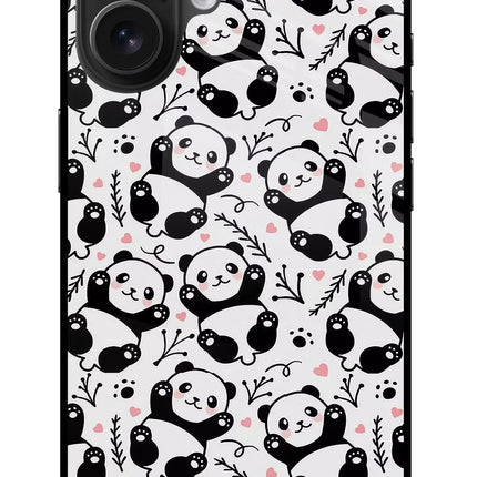 Cute Panda iPhone 16 Glass Case