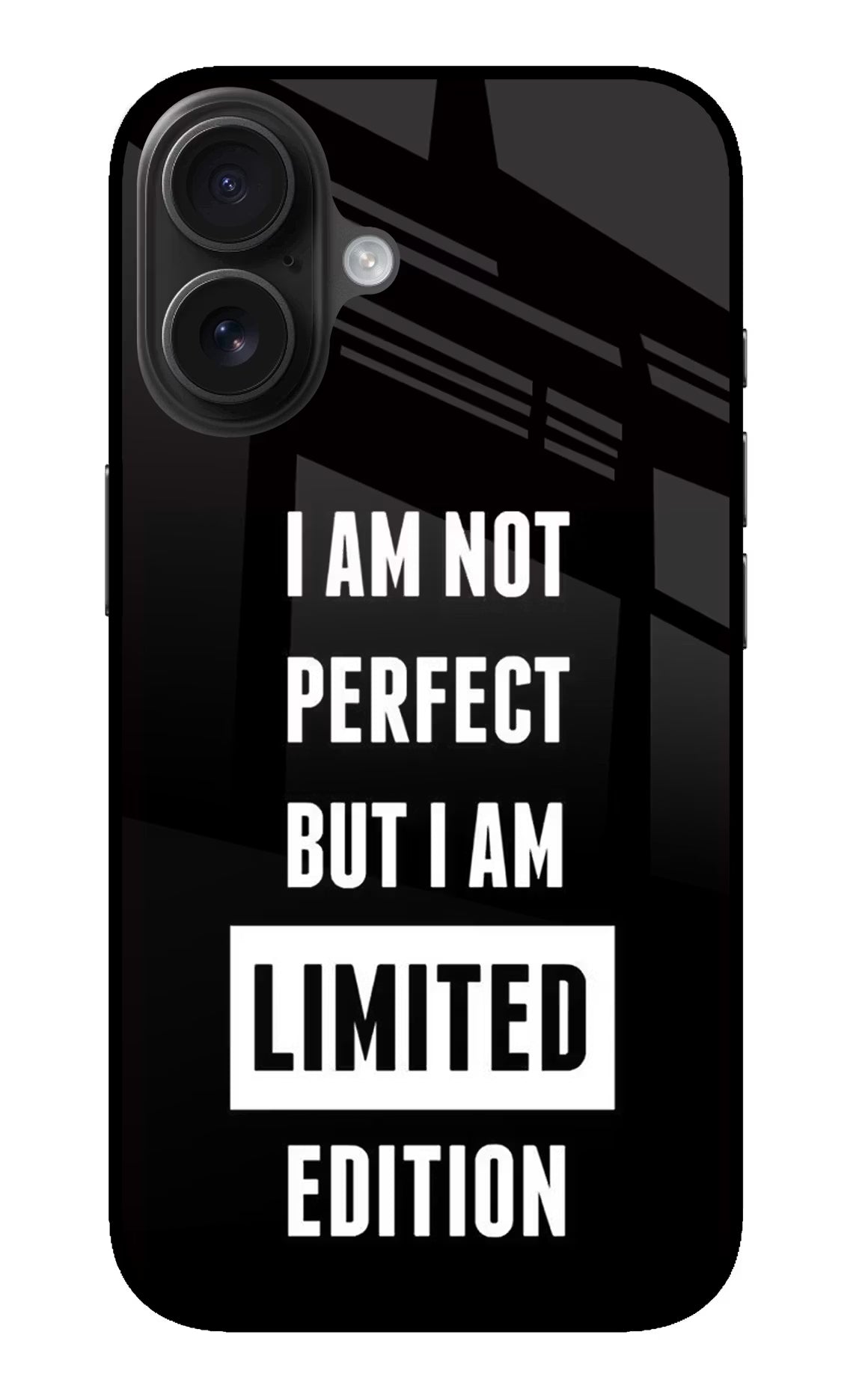 I Am Not Perfect But I Am Limited Edition iPhone 16 Glass Case Back Cover by Casekaro