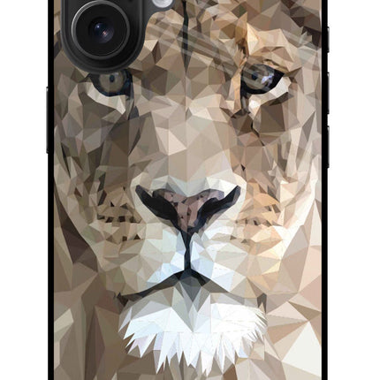 Lion Art iPhone 16 Glass Case Back Cover by Casekaro