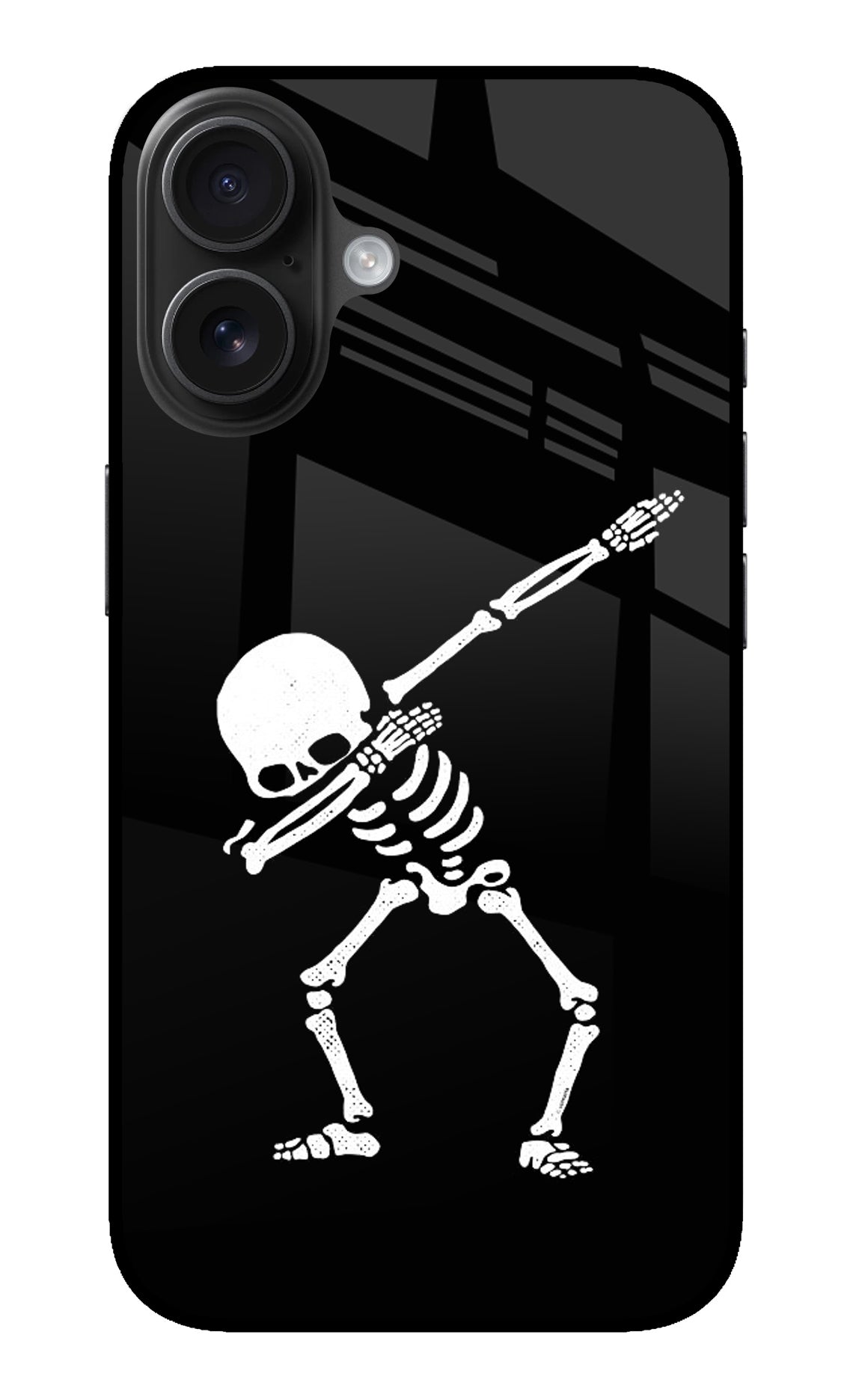 Dabbing Skeleton Art iPhone 16 Glass Case