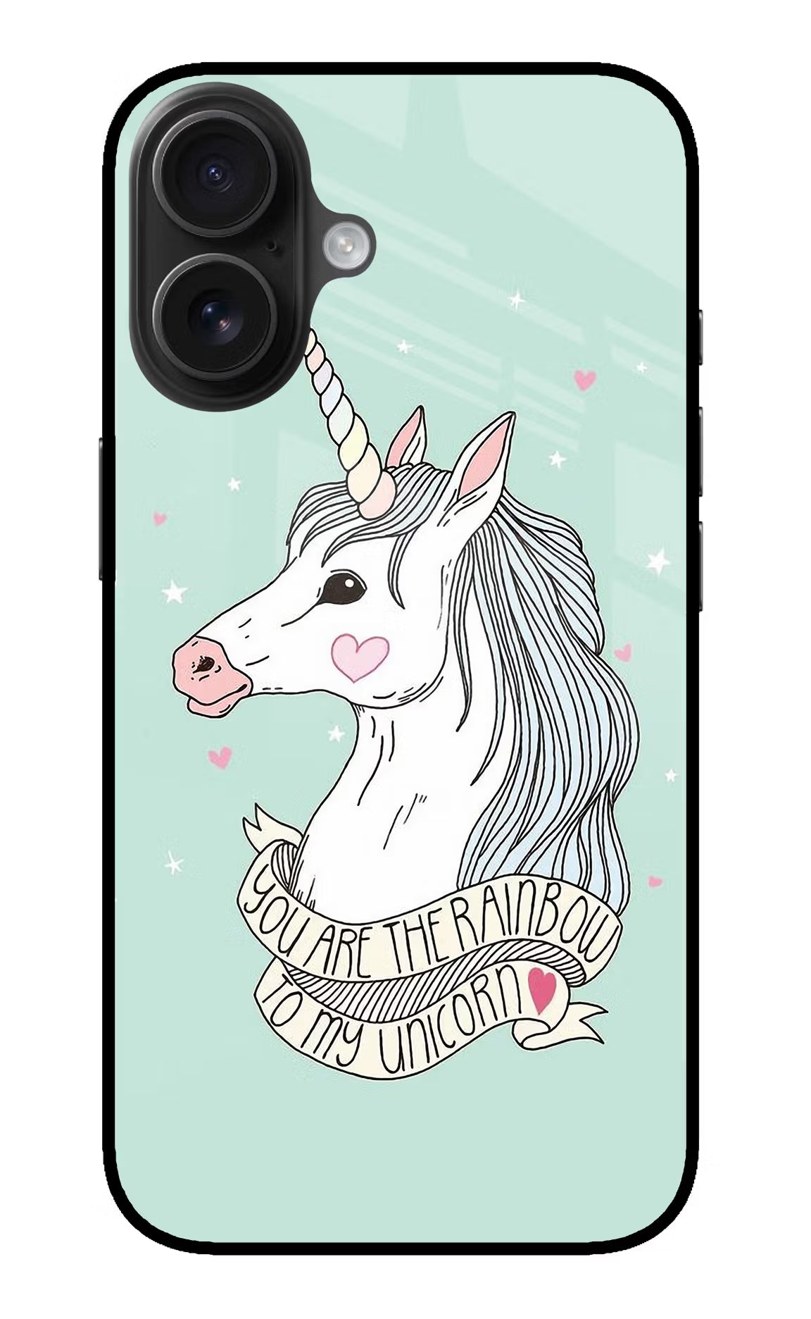 Unicorn Wallpaper iPhone 16 Glass Case Back Cover by Casekaro