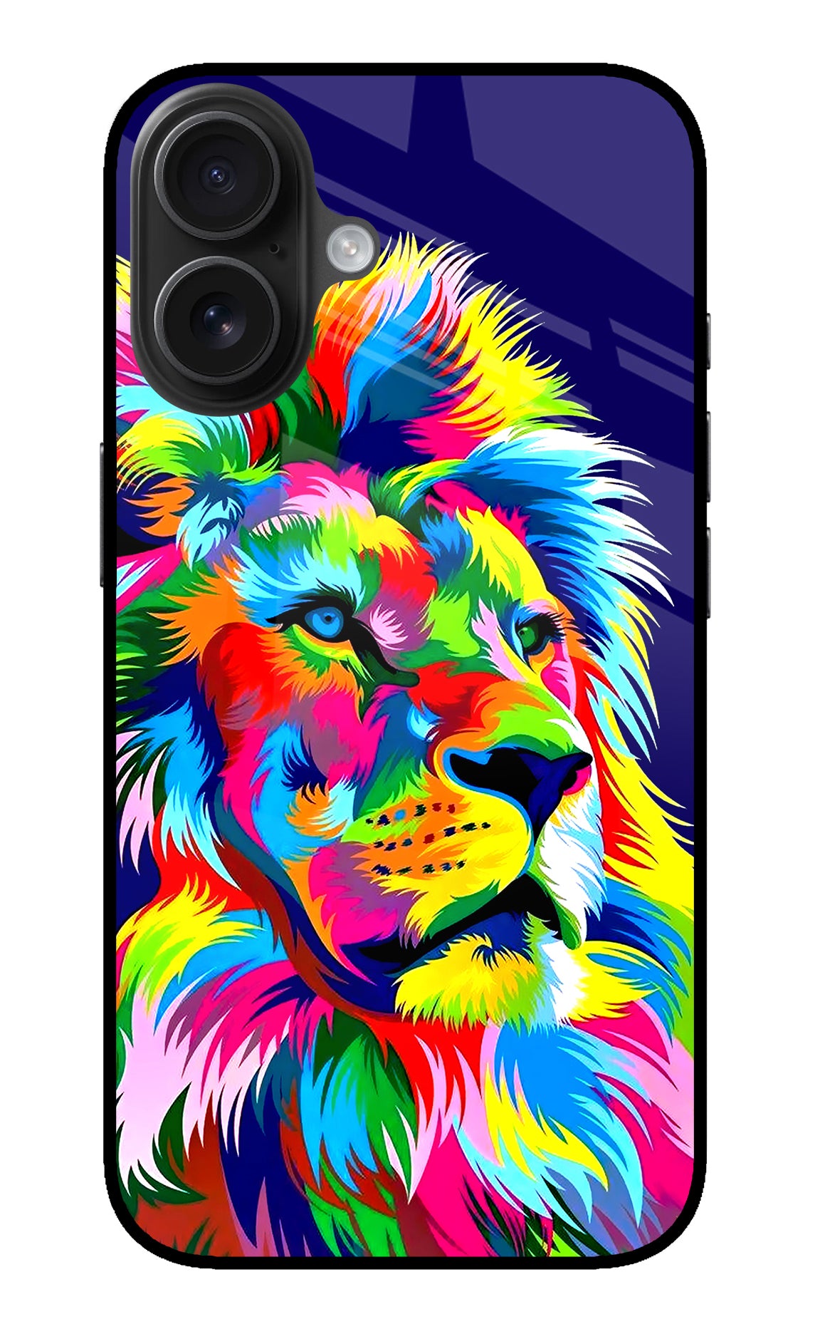 Vector Art Lion iPhone 16 Glass Case