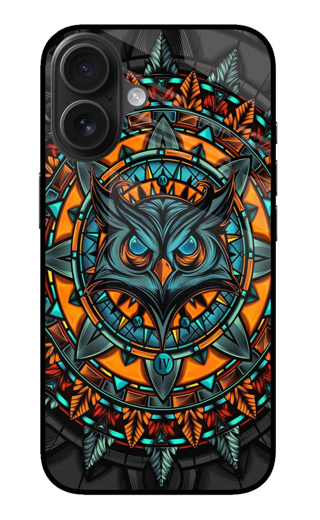 Angry Owl Art iPhone 16 Glass Case