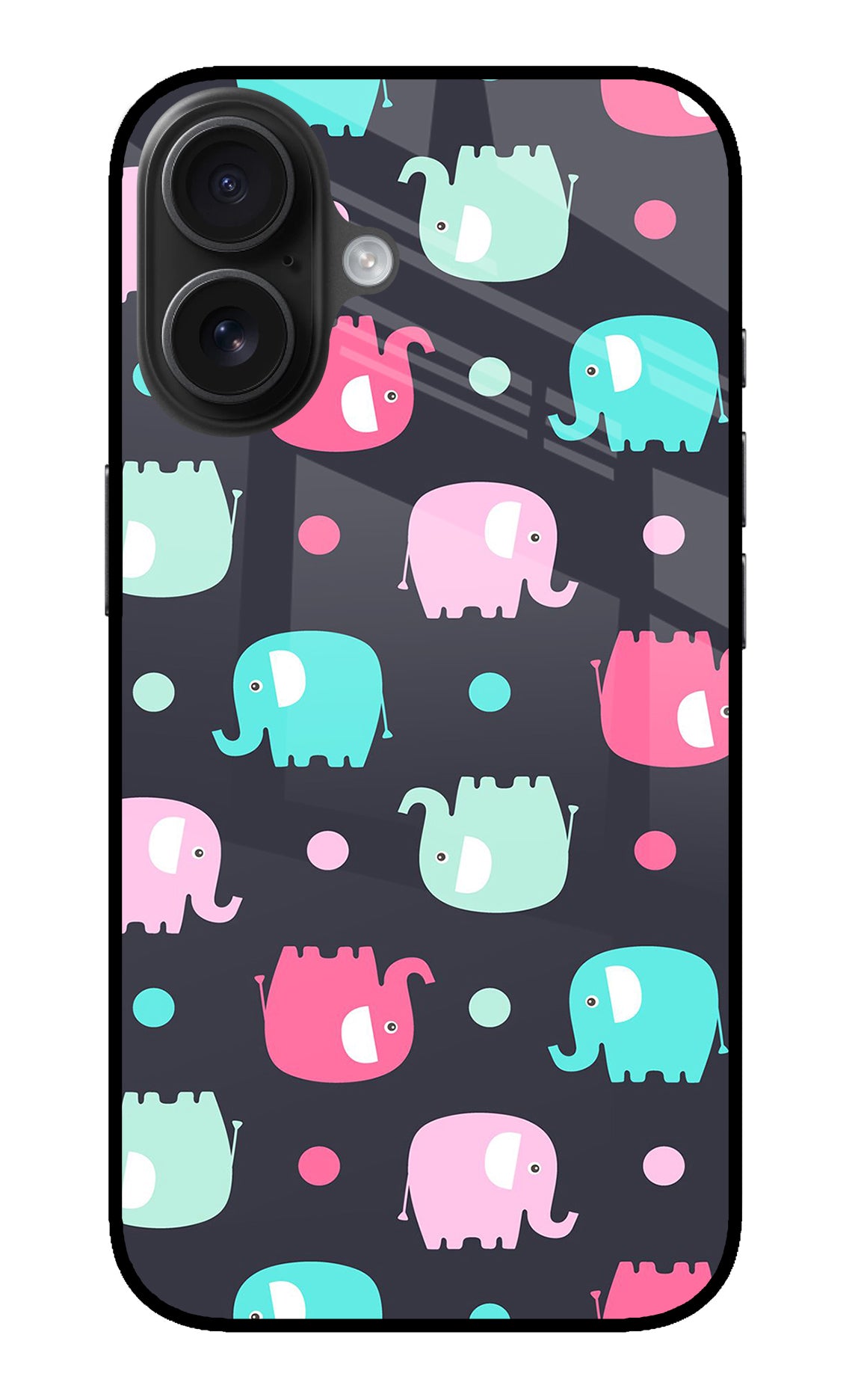 Elephants iPhone 16 Glass Case