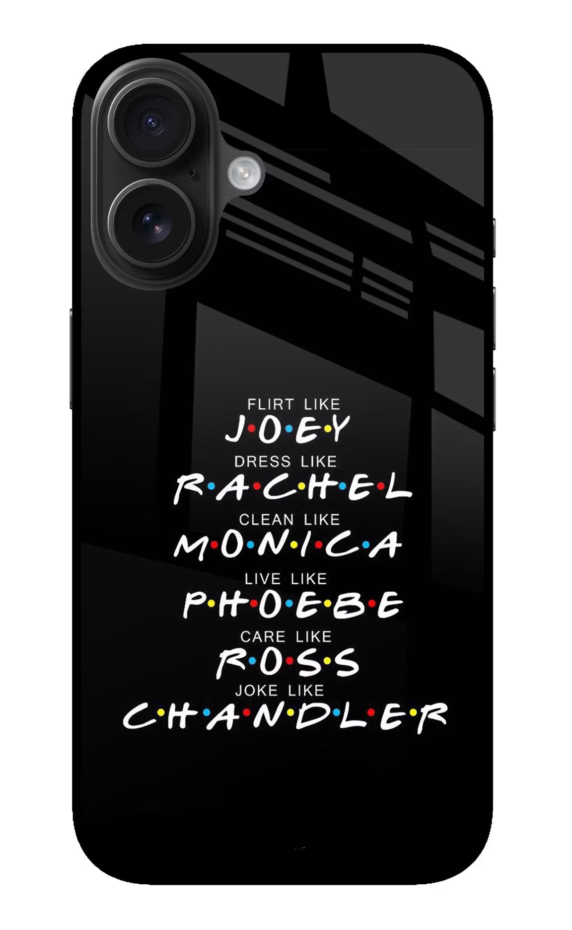 FRIENDS Character iPhone 16 Glass Case Back Cover by Casekaro
