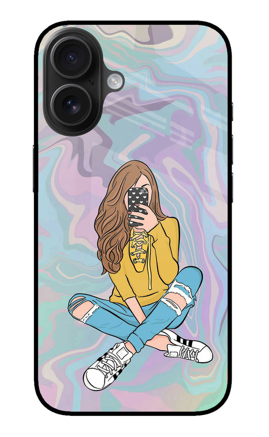 Selfie Girl iPhone 16 Glass Case