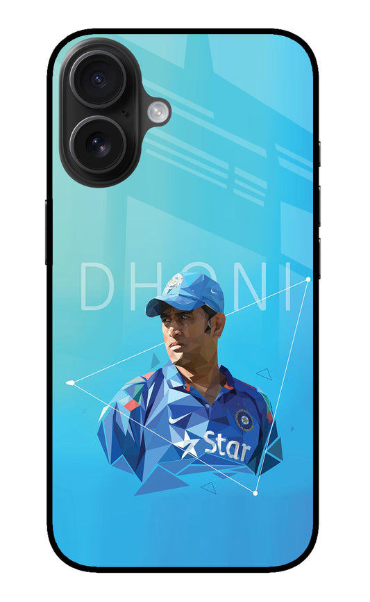 Dhoni Artwork iPhone 16 Glass Case