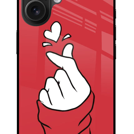 Korean Love Sign iPhone 16 Glass Case
