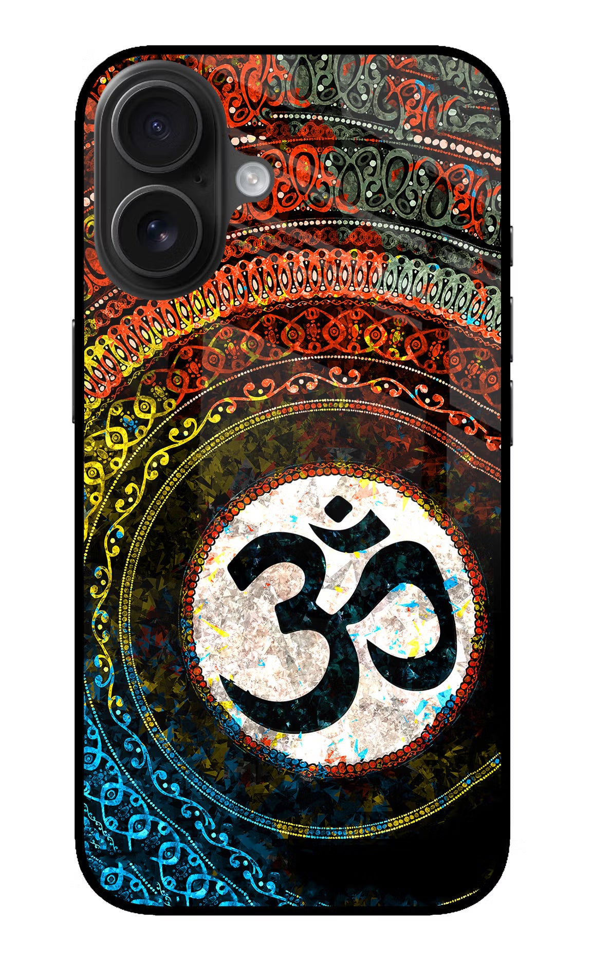 Om Cultural iPhone 16 Glass Case Back Cover by Casekaro
