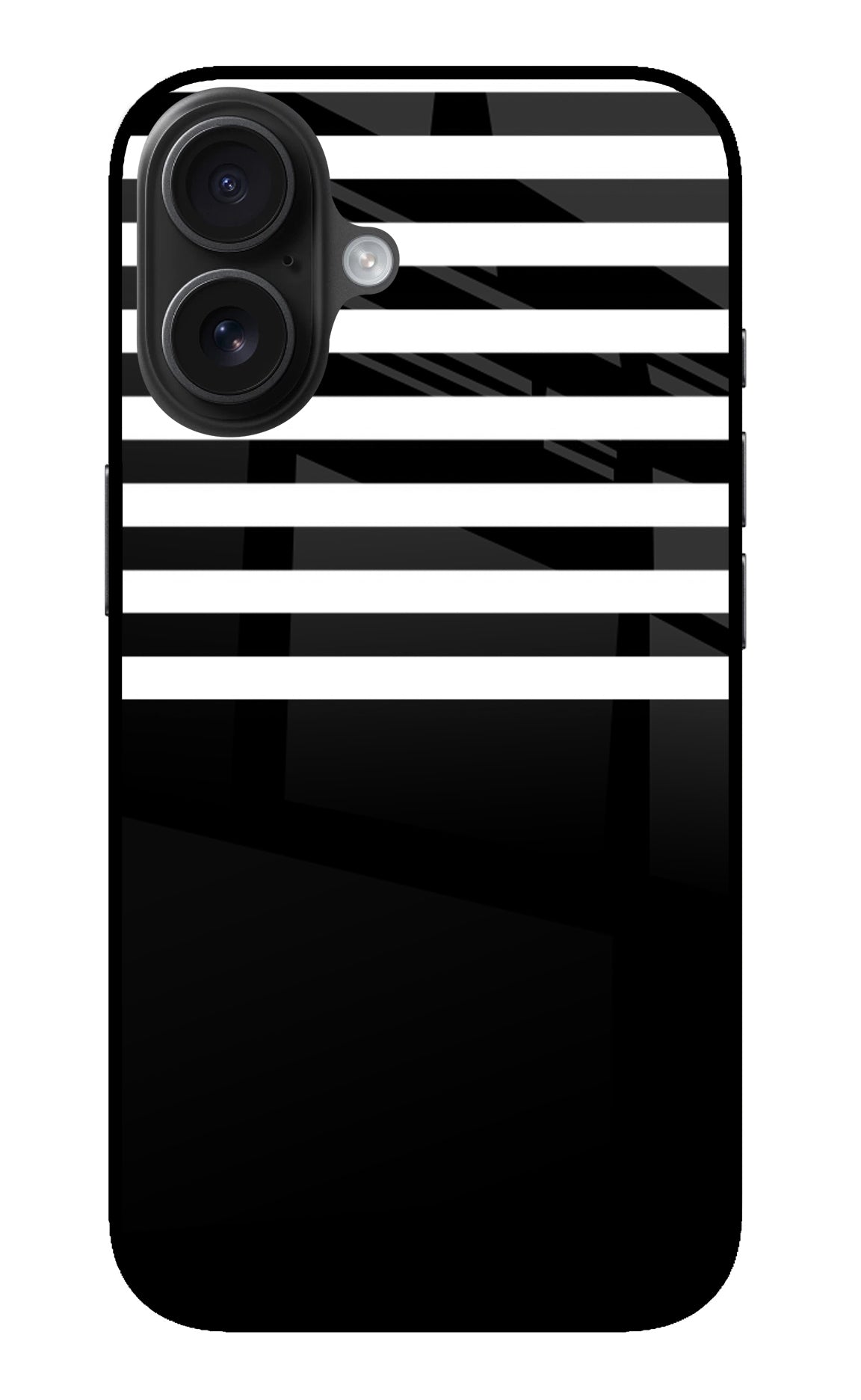 Black and White Print iPhone 16 Glass Case