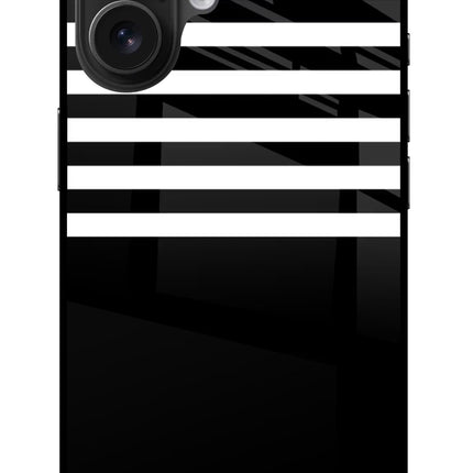 Black and White Print iPhone 16 Glass Case
