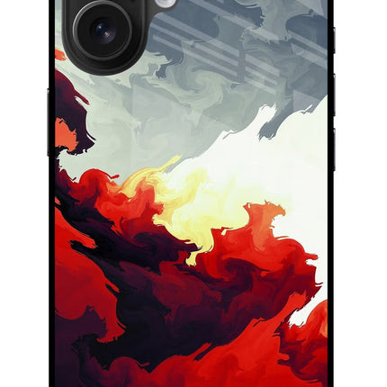 Fire Cloud iPhone 16 Glass Case Back Cover by Casekaro