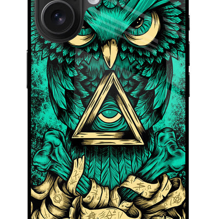 Green Owl iPhone 16 Glass Case
