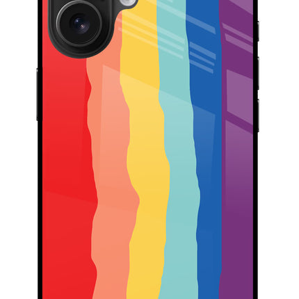Rainbow iPhone 16 Glass Case Back Cover by Casekaro