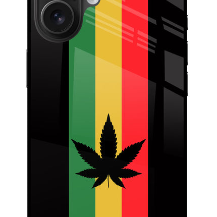 Weed Flag iPhone 16 Glass Case Back Cover by Casekaro