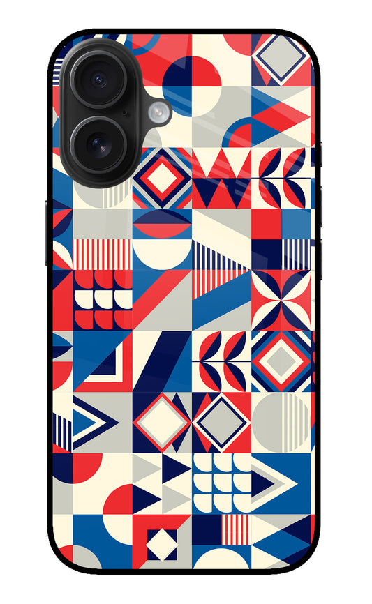 Colorful Pattern iPhone 16 Glass Case