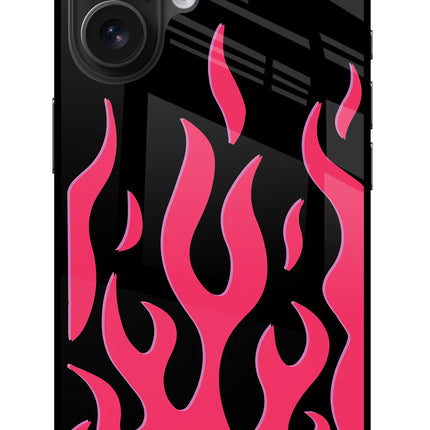 Fire Flames iPhone 16 Glass Case Back Cover by Casekaro