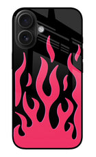 Fire Flames iPhone 16 Glass Case Back Cover by Casekaro