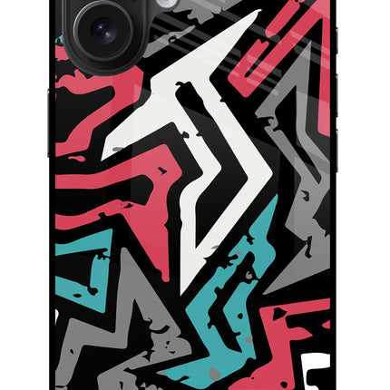 Geometric Graffiti iPhone 16 Glass Case