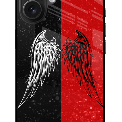 Wings iPhone 16 Glass Case Back Cover by Casekaro
