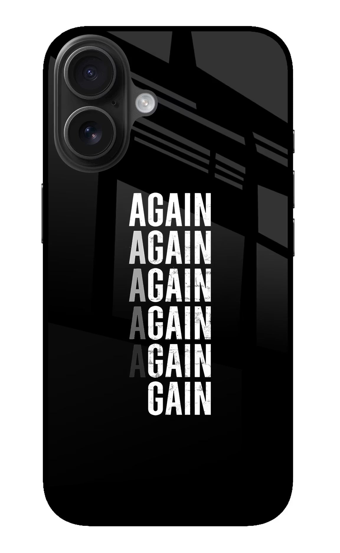 Again Again Gain iPhone 16 Glass Case Back Cover by Casekaro