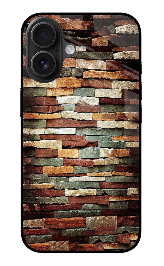 Bricks Pattern iPhone 16 Glass Case