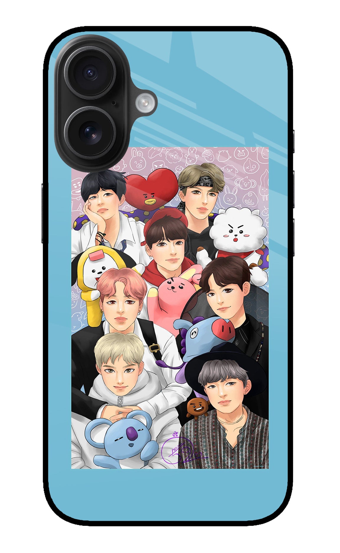 BTS with animals iPhone 16 Back Cover