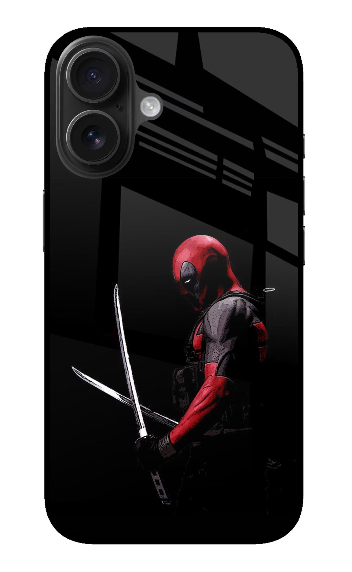 Deadpool iPhone 16 Glass Case Back Cover by Casekaro