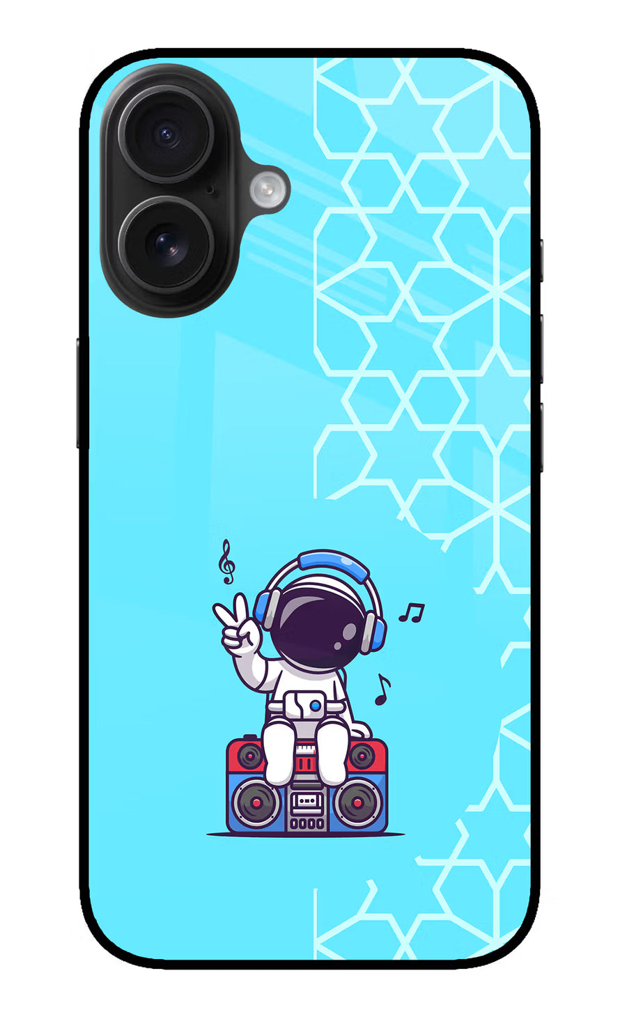 Cute Astronaut Chilling iPhone 16 Back Cover, Metal case