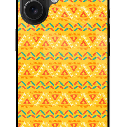 Tribal Pattern iPhone 16 Glass Case Back Cover by Casekaro