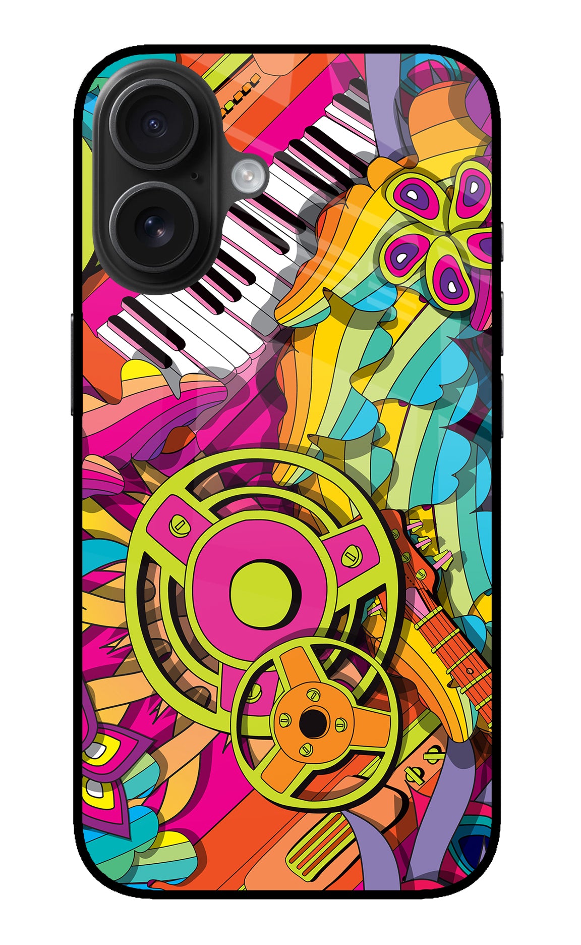 Music Doodle iPhone 16 Back Cover