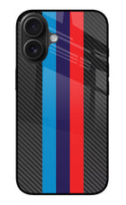 BMW Stripes Pattern iPhone 16 Glass Case