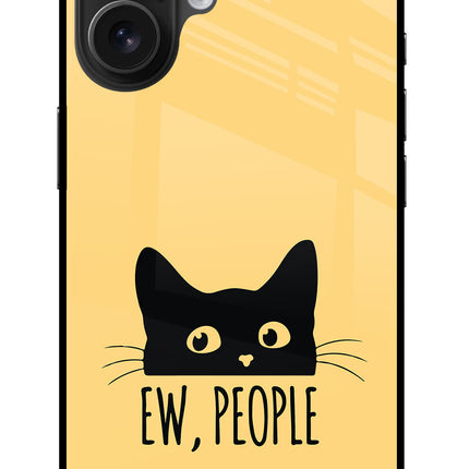 Ew People Catitude iPhone 16 Glass Case Back Cover by Casekaro