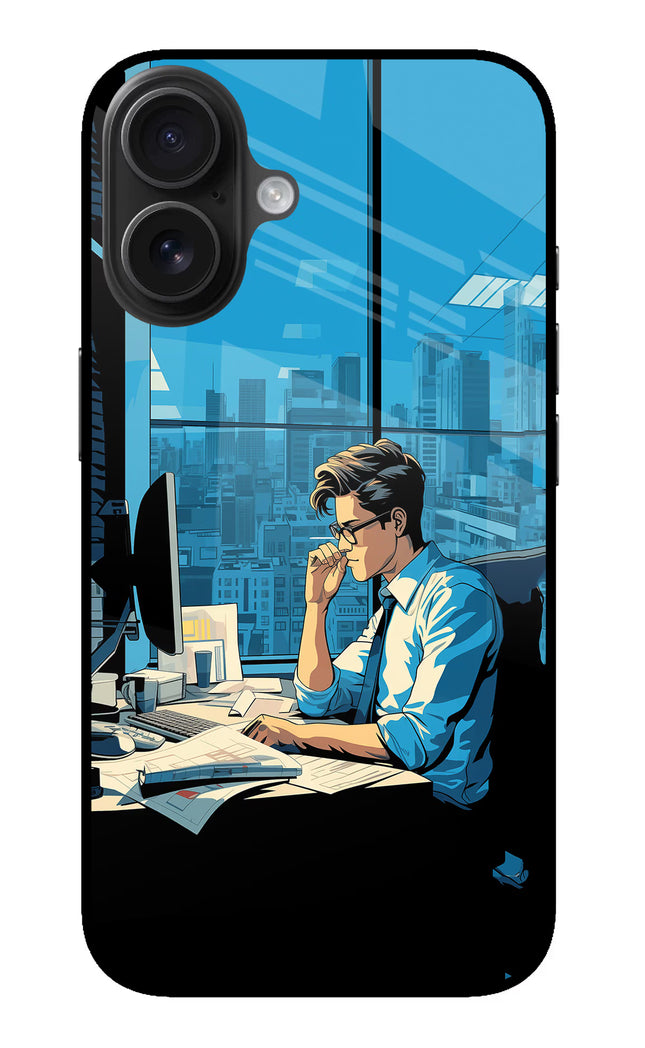 Focused Hustler (AI Generated) iPhone 16 Glass Case