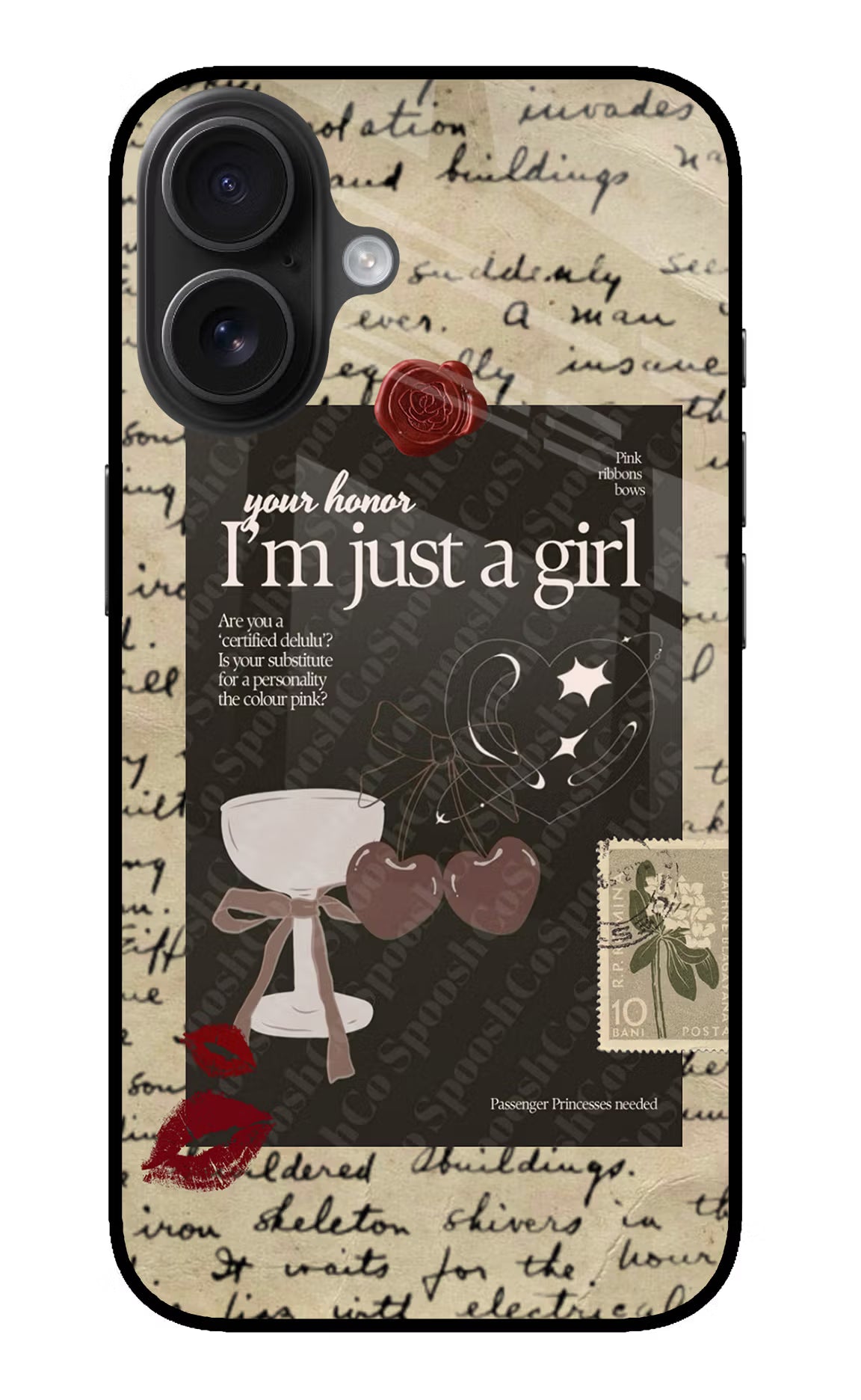 I am just a girl iPhone 16 Glass Case Back Cover by Casekaro