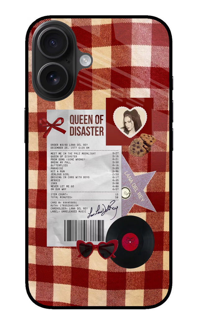 Queen of Disaster iPhone 16 Glass Case