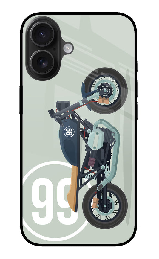 Classic Cafe Racer 99 iPhone 16 Glass Case