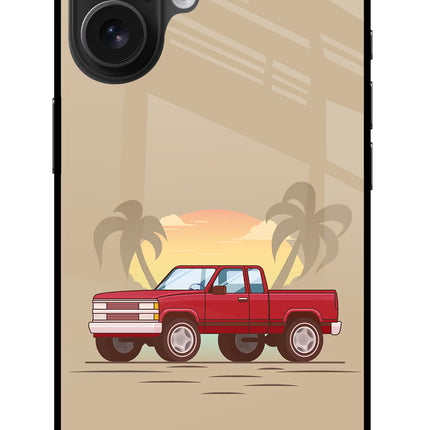 Desert Classic Drive iPhone 16 Glass Case Back Cover by Casekaro