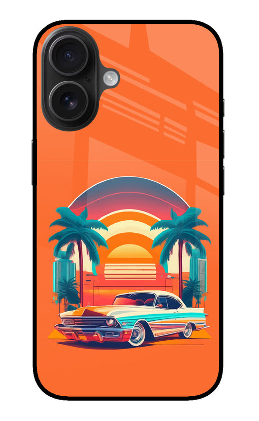 Palm Drive 80s iPhone 16 Glass Case