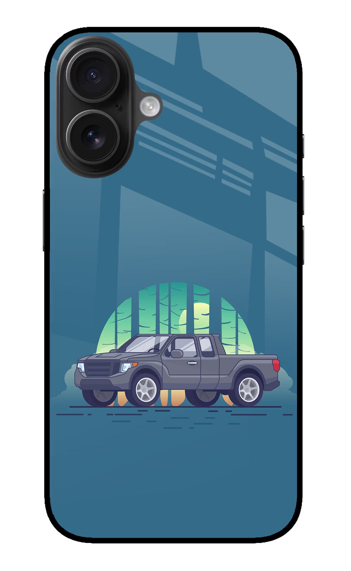 Retro Garage Vibe iPhone 16 Glass Case Back Cover by Casekaro