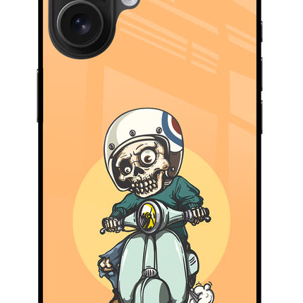 Undead Biker iPhone 16 Glass Case Back Cover by Casekaro