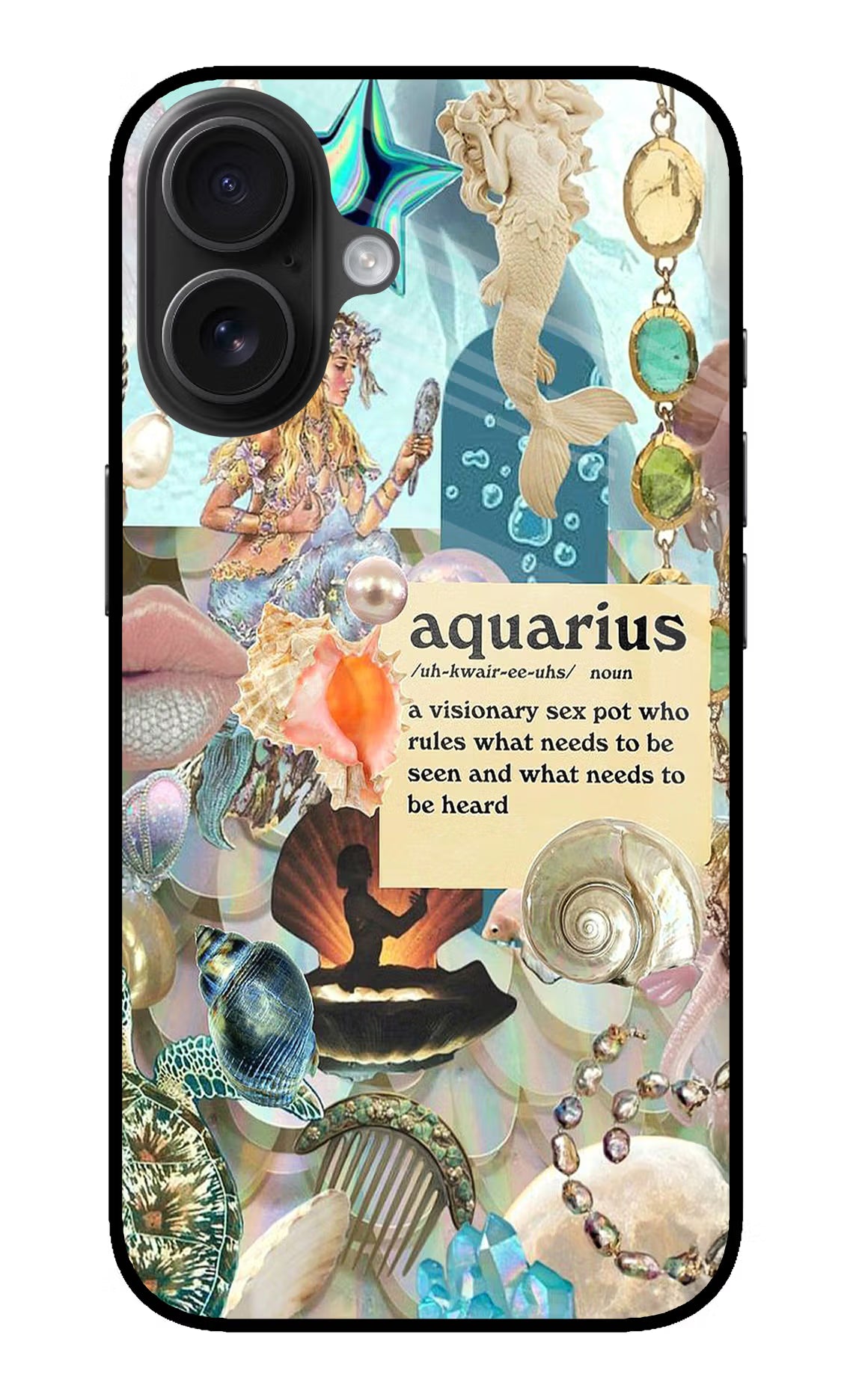 Aquarius Zodiac iPhone 16 Glass Case