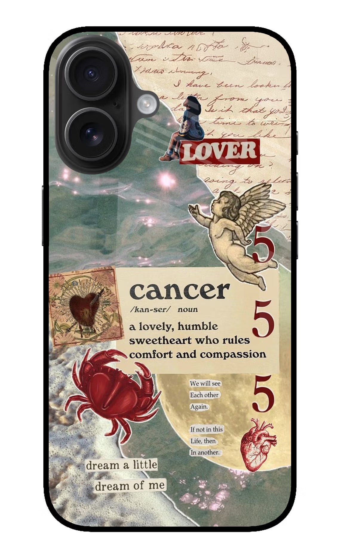 Cancer Zodiac iPhone 16 Glass Case Back Cover by Casekaro