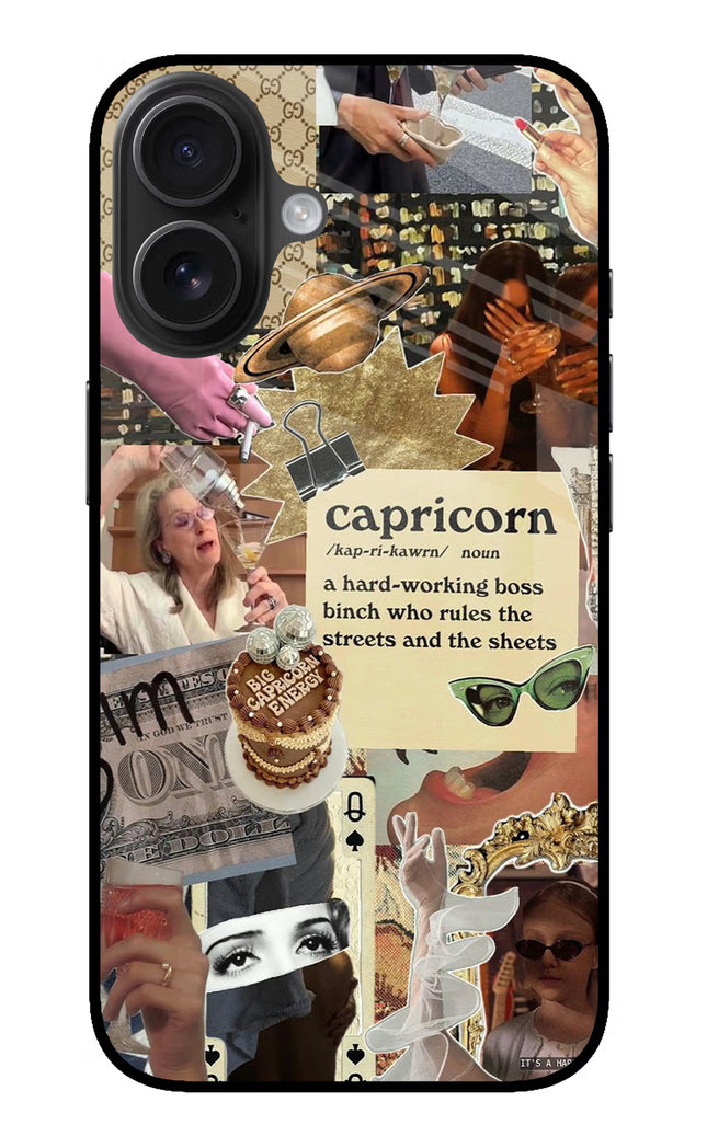 Capricorn Zodiac iPhone 16 Glass Case