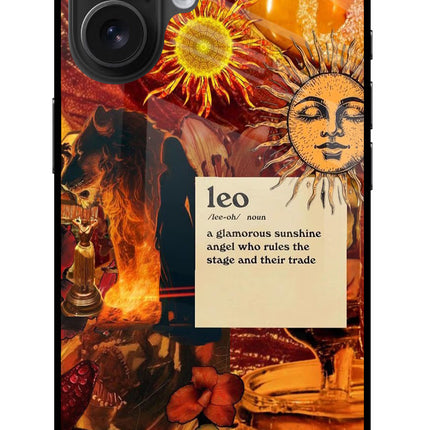 Leo Zodiac iPhone 16 Glass Case Back Cover by Casekaro