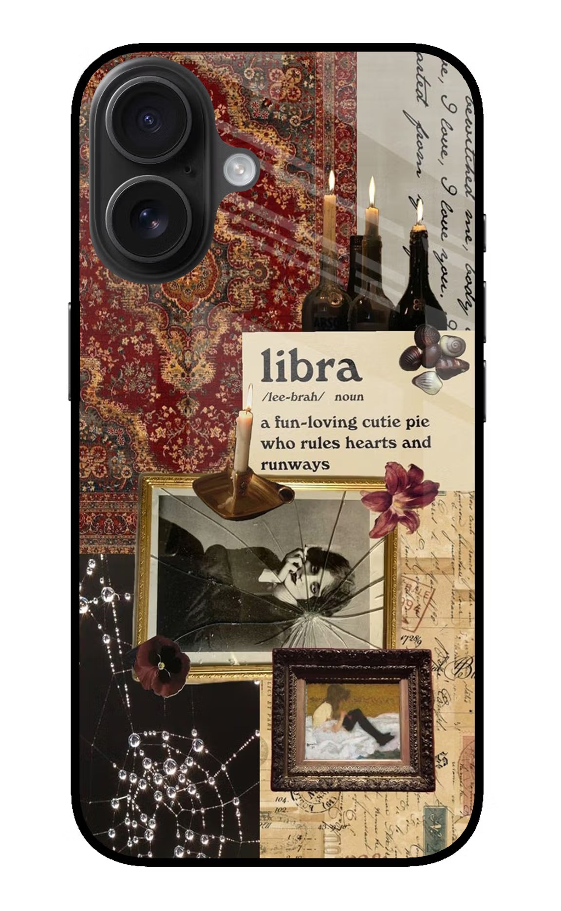 Libra Zodiac iPhone 16 Glass Case Back Cover by Casekaro